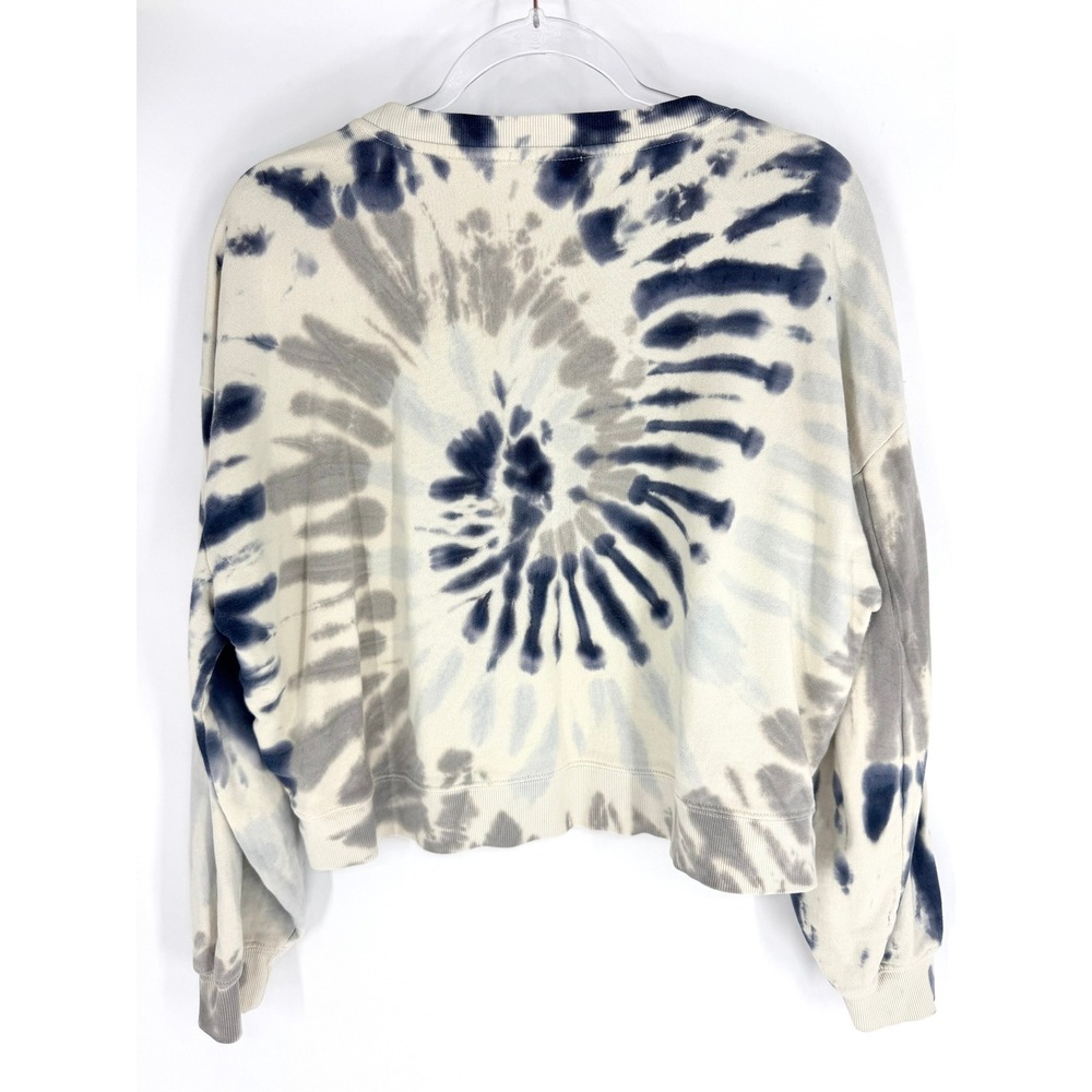 Z Supply Womens Tie Dye Cropped Sweatshirt Blue Grey Cotton Size Medium - Picture 4 of 7